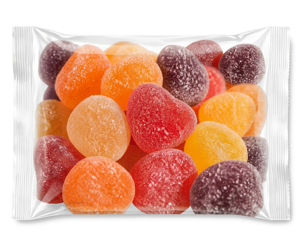 Fruit Pastilles in a clear sweet pouch
