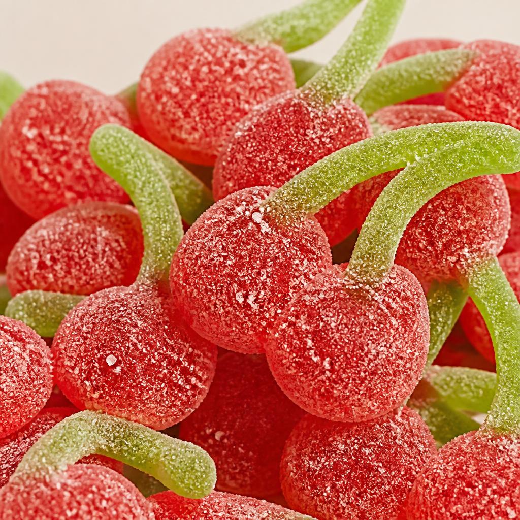 Close-up of colourful sweets for Fizzy Cherries