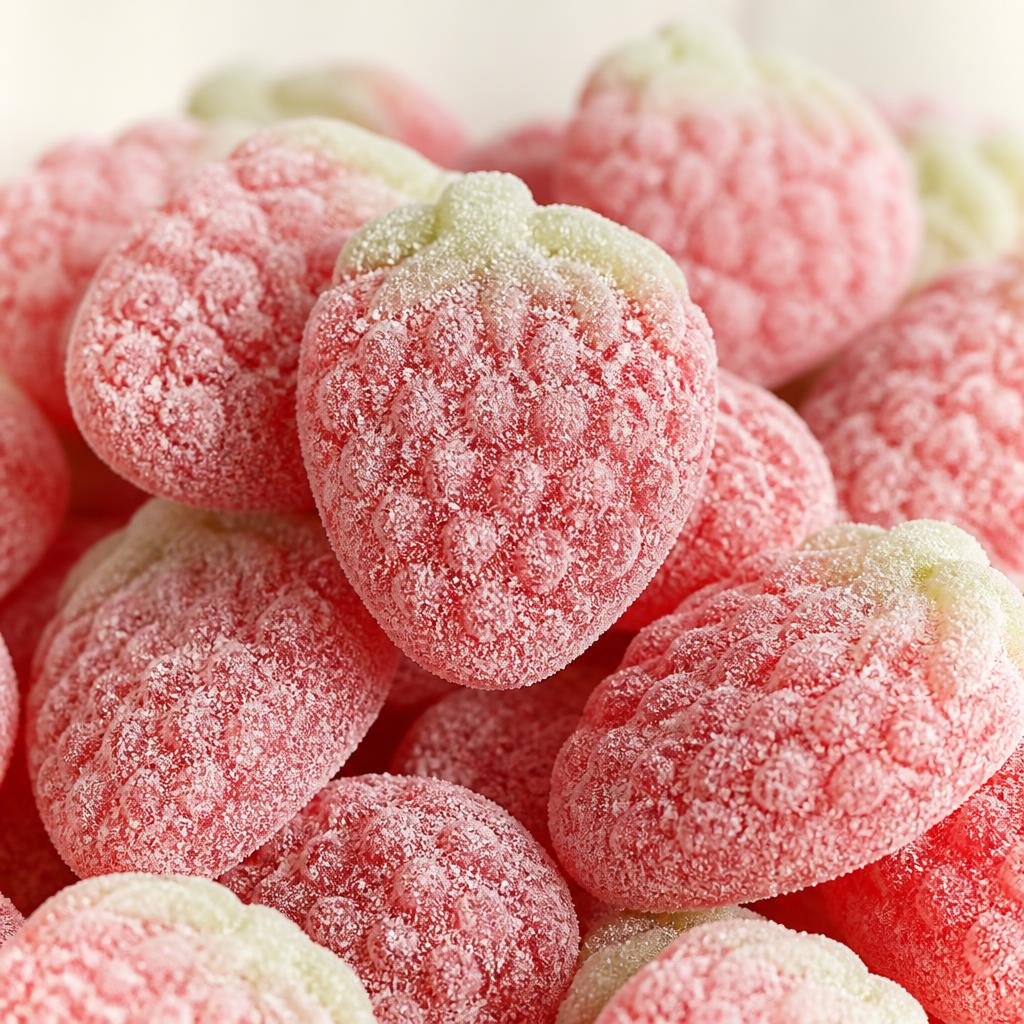 Close-up of colourful sweets for Fizzy Strawberries